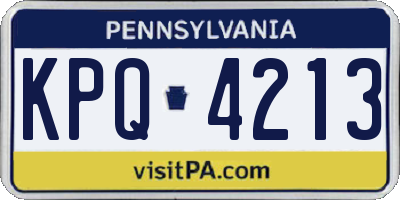 PA license plate KPQ4213