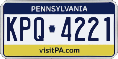 PA license plate KPQ4221