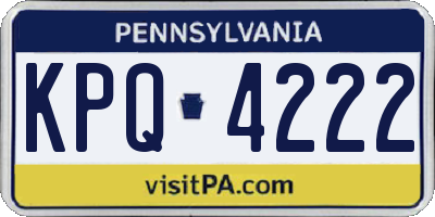 PA license plate KPQ4222