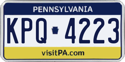 PA license plate KPQ4223