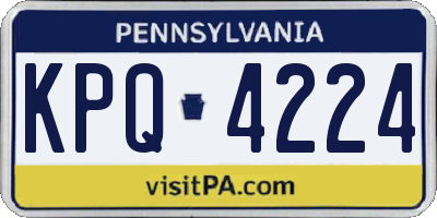 PA license plate KPQ4224