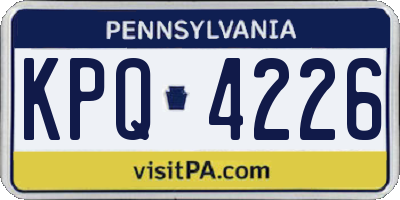 PA license plate KPQ4226
