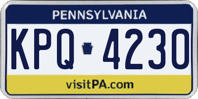 PA license plate KPQ4230