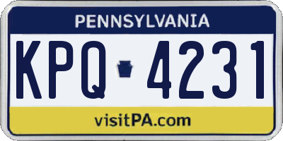 PA license plate KPQ4231