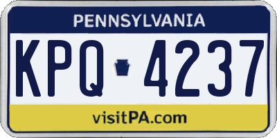 PA license plate KPQ4237