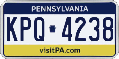 PA license plate KPQ4238