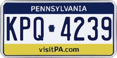 PA license plate KPQ4239