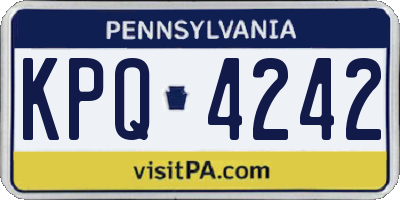 PA license plate KPQ4242
