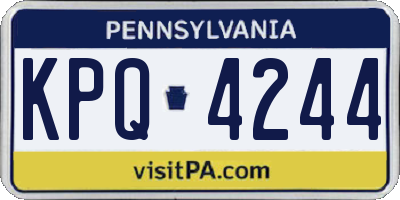 PA license plate KPQ4244
