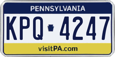 PA license plate KPQ4247