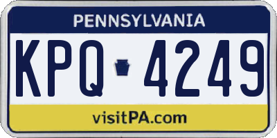 PA license plate KPQ4249