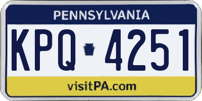 PA license plate KPQ4251
