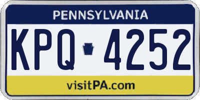 PA license plate KPQ4252