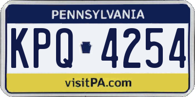 PA license plate KPQ4254