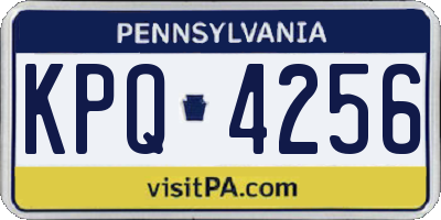 PA license plate KPQ4256