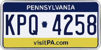 PA license plate KPQ4258