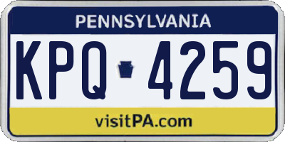 PA license plate KPQ4259