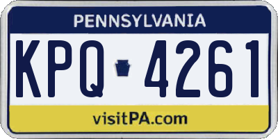 PA license plate KPQ4261