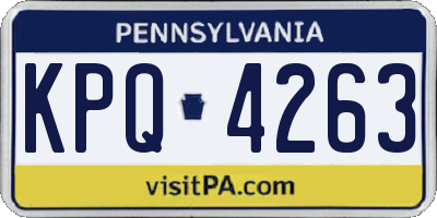 PA license plate KPQ4263