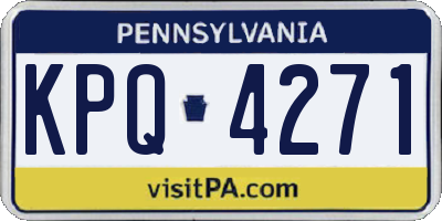 PA license plate KPQ4271