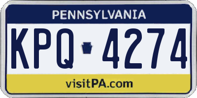 PA license plate KPQ4274