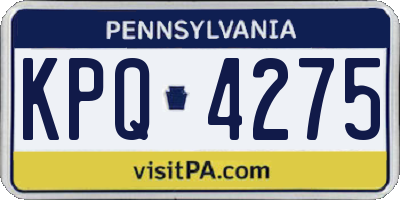 PA license plate KPQ4275