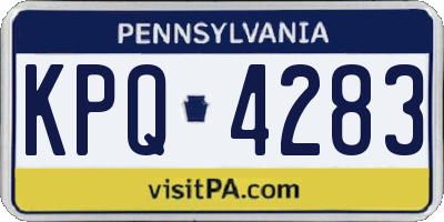 PA license plate KPQ4283