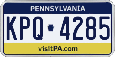 PA license plate KPQ4285