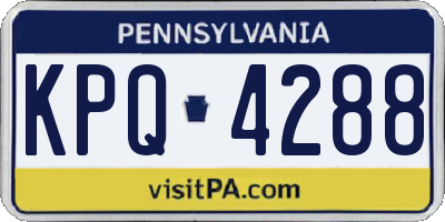 PA license plate KPQ4288