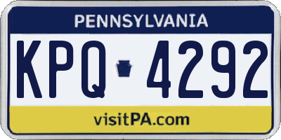PA license plate KPQ4292
