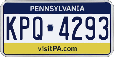 PA license plate KPQ4293