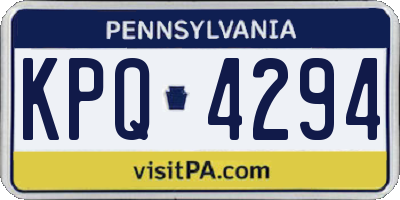 PA license plate KPQ4294
