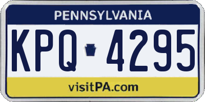 PA license plate KPQ4295