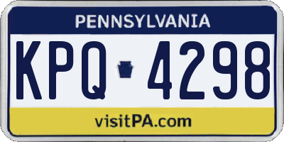 PA license plate KPQ4298