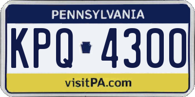 PA license plate KPQ4300