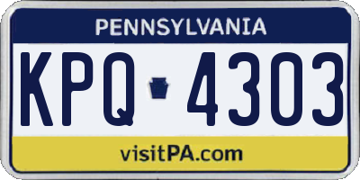 PA license plate KPQ4303