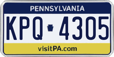 PA license plate KPQ4305
