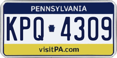 PA license plate KPQ4309