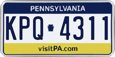 PA license plate KPQ4311