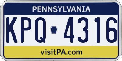 PA license plate KPQ4316
