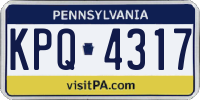 PA license plate KPQ4317