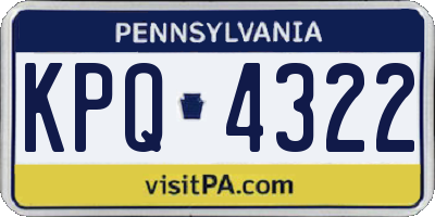 PA license plate KPQ4322