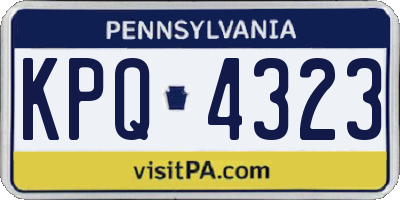 PA license plate KPQ4323