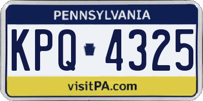 PA license plate KPQ4325