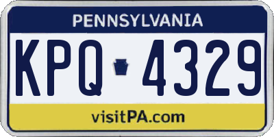 PA license plate KPQ4329