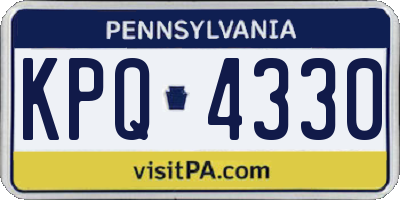 PA license plate KPQ4330