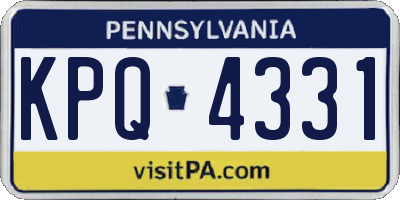 PA license plate KPQ4331