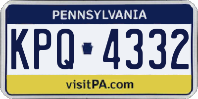 PA license plate KPQ4332