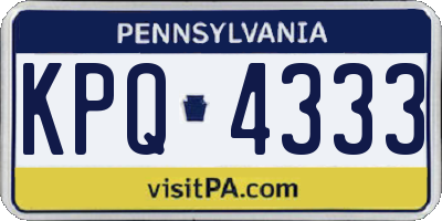 PA license plate KPQ4333