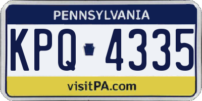 PA license plate KPQ4335